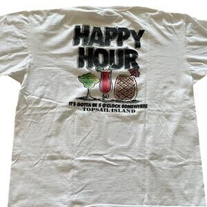 Top Sail Island Happy Hour Vacation T-Shirt Anvil White 2XL